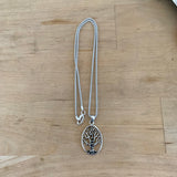 Sterling Silver Oval Tree Of Life Necklace, Silver Necklace, Fortune Necklace, Tree Necklace