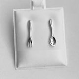 Sterling Silver Fork and Spoon Earrings, Chefs Earrings, Silver Earrings, Stud Earrings