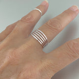 Sterling Silver Multiple Thin Bands Ring, Silver Ring, Silver Band, Boho Ring