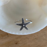 Sterling Silver Starfish Toe Ring, Silver Rings, Star Ring, Seashell Ring