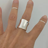 Sterling Silver Concave Band, Statement Ring, Boho Ring, Silver Band, Silver Ring