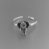 Sterling Silver Elephant Head Toe Ring, Silver Ring, Elephant Ring, Boho Ring