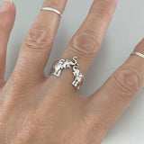 Sterling Sterling Kissing Elephant Ring, Silver Rings, Elephant Ring