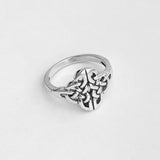 Sterling Silver Large Celtic Endless Knot Ring, Celtic Ring, Silver Ring, Boho Ring