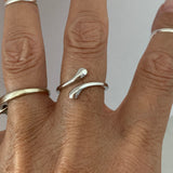 Sterling Silver Teardrop Wraparound Ring, Silver Rings, Teardrop Ring, Modern Ring