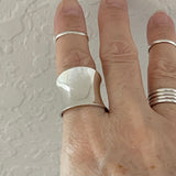 Sterling Silver Statement Concave Ring, Silver Band, Silver Ring, Boho Ring