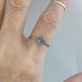 Sterling Silver Cactus Flower Ring, Tree Ring, Silver Ring, Desert Ring, Dainty Ring