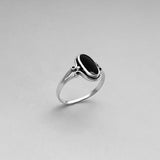Sterling Silver Oval Black Onyx Ring, Silver Ring, Healing Ring, Stone Ring