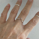 Sterling Silver Deep V Shape Ring, Silver Ring, Stackable Ring, Boho Ring