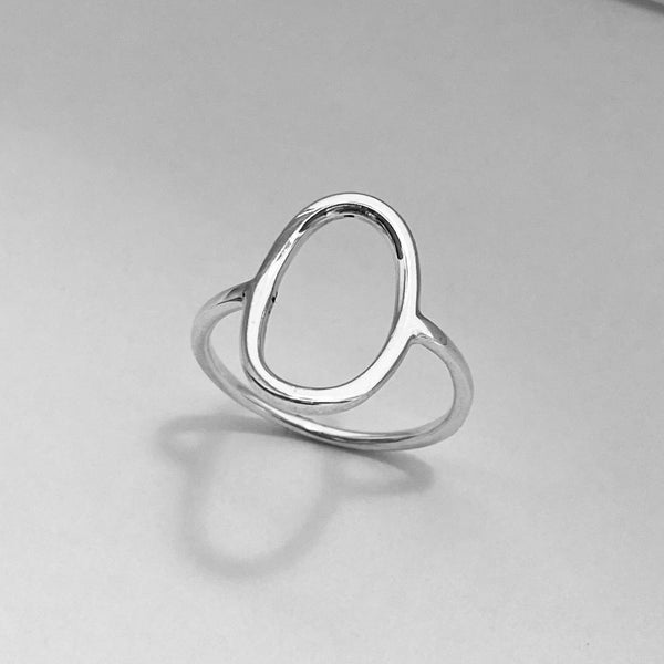 Sterling Silver Large Open Oval Ring, Circle Ring, Boho Ring, Silver R ...