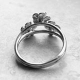 Sterling Silver Satin Plumeria Ring, Flower Ring, silver Ring, Boho Ring