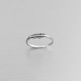 Sterling Silver Tiny Feather Ring, Silver Rings, Angels Wing, Bird Ring