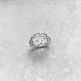 Sterling Silver Round OM Sign Ring, Silver Ring, Yoga Ring, Boho Ring, OM Ring