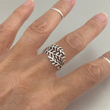 Sterling Silver Wraparound Leaf Ring, Silver Rings, Tree Ring, Leaves Ring