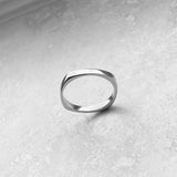 Sterling Silver Square Band Ring, Silver Ring, Stackable Ring, Silver Band, Wedding Band