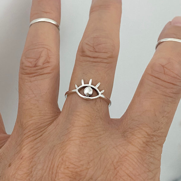 Seeing Eye Rings Sterling Silver All Seeing Eye Ring, Silver Rings, Eye Ring, Religious ...