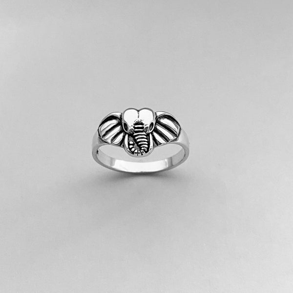 Sterling Small Elephant Head Ring, Silver Ring, Elephant Ring, Boho Ring, Animal Ring