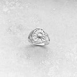 Sterling Silver Sun and Moon Ring, Silver Ring, Celestial Ring, Sunshine Ring