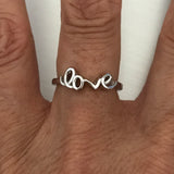Sterling Silver LOVE Ring, Silver Ring, Promise Ring