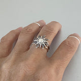 Sterling Silver Sunshine Ring, Silver Ring, Sun Ring, Statement Ring, Boho Ring