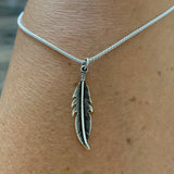 Sterling Silver Eagle Feather Necklace, Silver Necklace, Boho Necklace, Angels Necklace