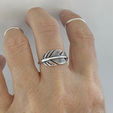 Sterling Silver Large Feather Ring, Silver Ring, Boho Ring, Angels Wing, Religious Ring