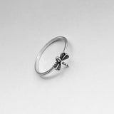 Sterling Silver Little Dragonfly Ring, Dainty Ring, Silver Ring, Spirit Ring, Boho Ring