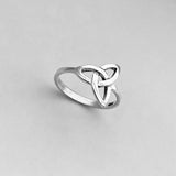 Sterling Silver Trinity Knot Ring, Triquetra Ring, Silver Ring, Boho Ring