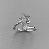 Sterling Silver Moon and Star Toe Ring, Silver Rings, Moon Ring