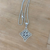 Sterling Silver Celtic Necklace, Silver Necklace, Boho Necklace, Knot Necklace