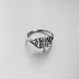 Sterling Silver Medieval Cross Ring, Silver Ring, Religious Ring