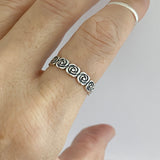 Sterling Silver Eternity Rose Ring, Silver Ring, Flower Ring, Stackable Ring