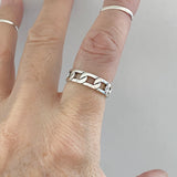 Sterling Silver Unisex Chain Link Ring, Silver Ring, Silver Band, Stackable Ring