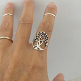 Sterling Silver Large Tree of Life Ring, Silver Ring, Tree Ring, Fortune Ring, Statement Ring