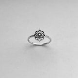 Sterling Silver Mandala Ring, Boho Ring, Flower Ring, Yoga Ring