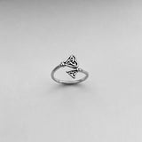 Sterling Silver Double Triquetra Key Ring, Silver Ring, Boho Ring, Celtic Knot Ring
