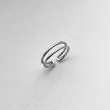 Sterling Silver Adjustable Double Band Toe Ring, Boho Ring, Silver Ring, Silver Band