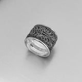 Sterling Silver Bali Design Ring, Statement Ring, Silver Ring, Boho Ring, Bali Ring