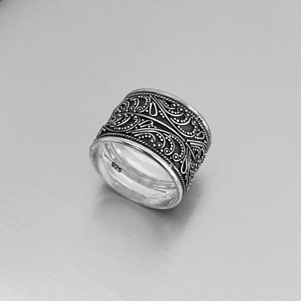 Concave Ring, Bali Sterling Silver Ring Braided Wide Band Ring, Statement  Thumb Band, Bohemian Jewelry, Size 5 to 12 -  Canada