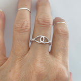 Sterling Silver Knotted Loop Ring, Boho Ring, Knot Ring, Silver Ring