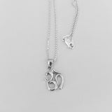 Sterling Silver Small OM Necklace, Silver Necklace, Yoga Necklace, Boho Necklace