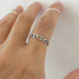 Sterling Silver Eternity All Seeing Eye Band, Silver Ring, Protector Ring, Eye Ring,
