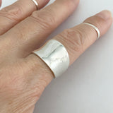 Sterling Silver Concave Ring, Statement Ring, Boho Ring, Silver Band, Silver Ring