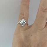 Sterling Silver Seashell Ring, Silver Ring, Dainty Ring, Shell Ring, Sea Ring, Beach Ring