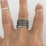 Sterling Silver Bali Design Ring, Statement Ring, Silver Ring, Boho Ring, Bali Ring