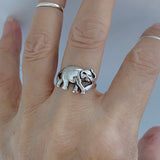 Sterling Sterling Elephant Ring, Silver Ring, Elephant Ring, Boho Ring, Good Luck Ring