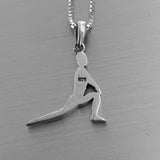 Sterling Silver Yoga Stretch Pose Necklace, Silver Necklace, Yoga Necklace
