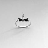 Sterling Silver Little Dainty Dragonfly Ring, Silver Ring, Spirit Ring, Boho Ring