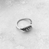 Sterling Silver Simple One Leaf Ring, Silver Rings, Tree Ring, Dainty Ring