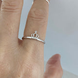 Sterling Silver Tiny Crown Ring, Queen Ring, Silver Ring, Princess Ring, Dainty Ring